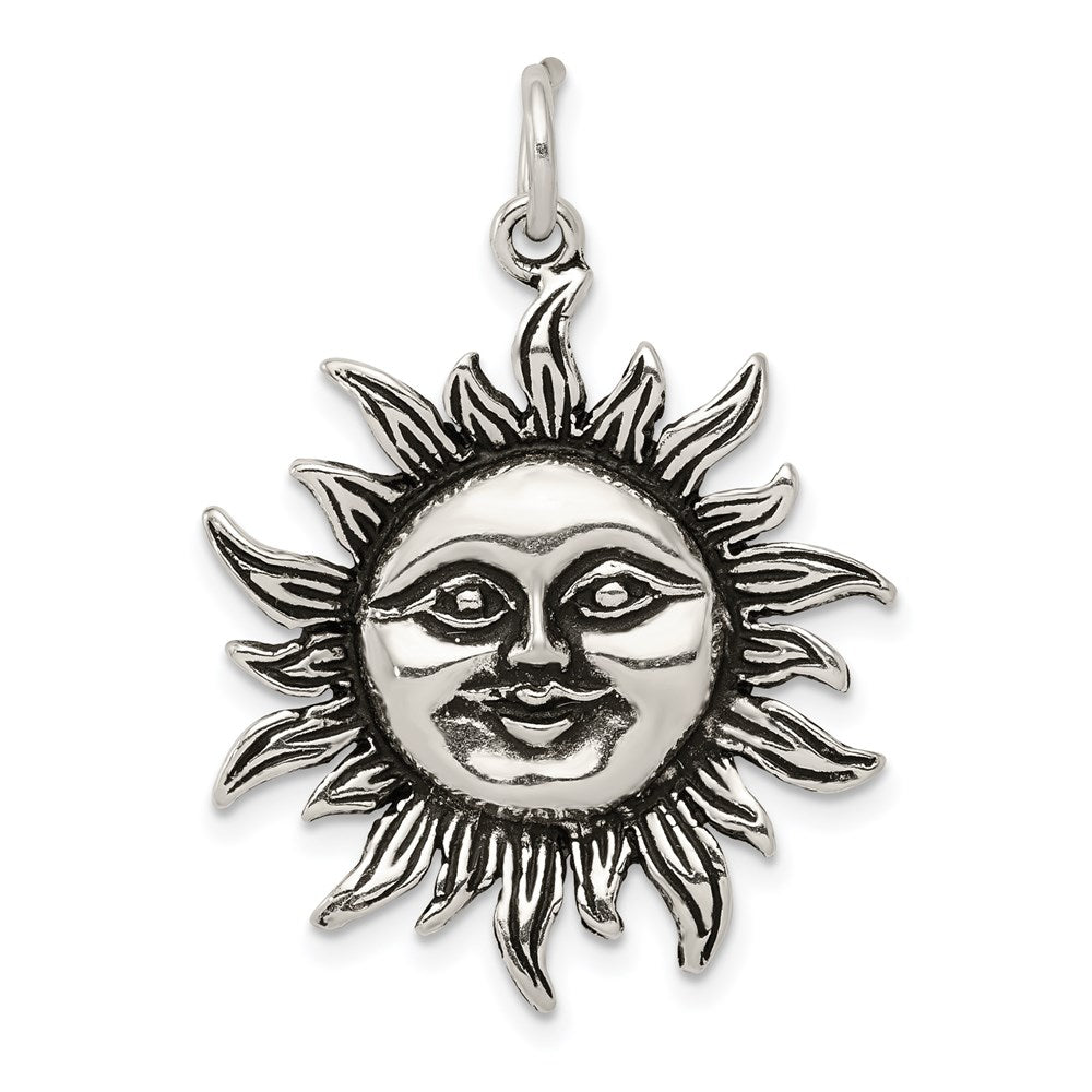 Solid;Open back;Sterling silver;Antiqued