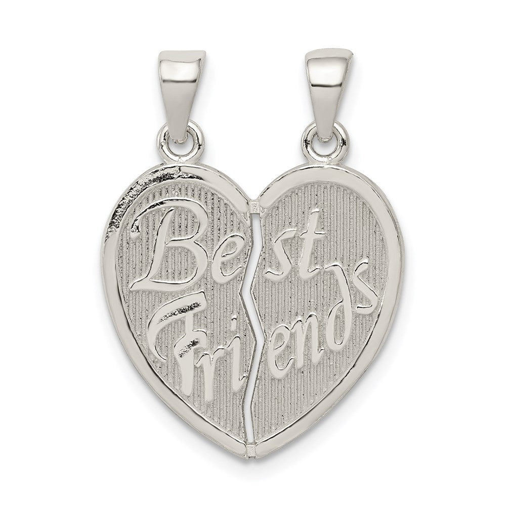 Solid;Polished;Sterling silver;Heart;Two piece