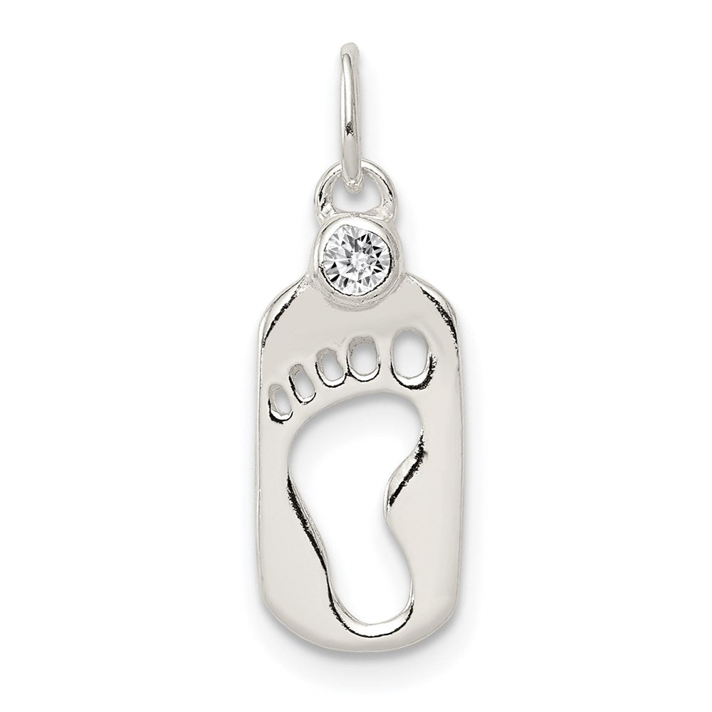 Polished;Sterling silver;CZ;Cut-out