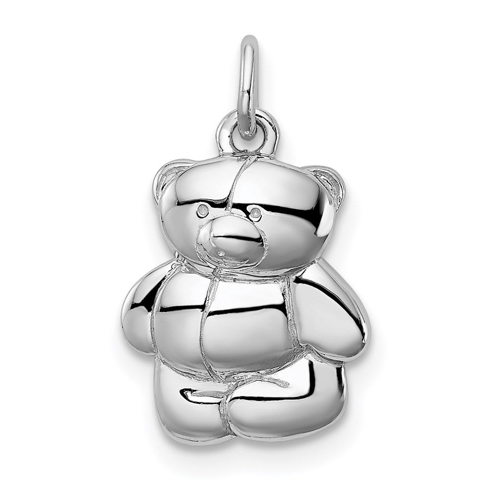 Casted;Polished;Open back;Sterling silver;Rhodium-plated