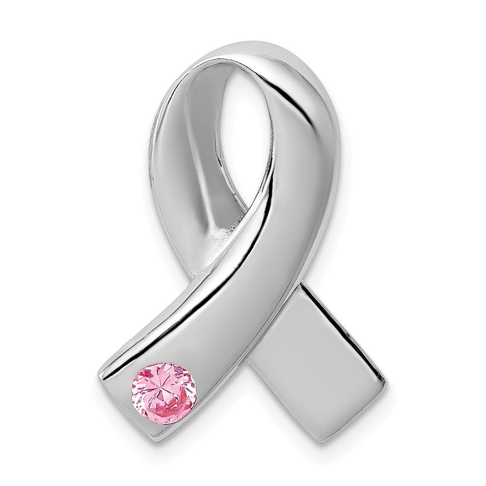 Casted;Polished;Sterling silver;CZ;Fits up to 4mm