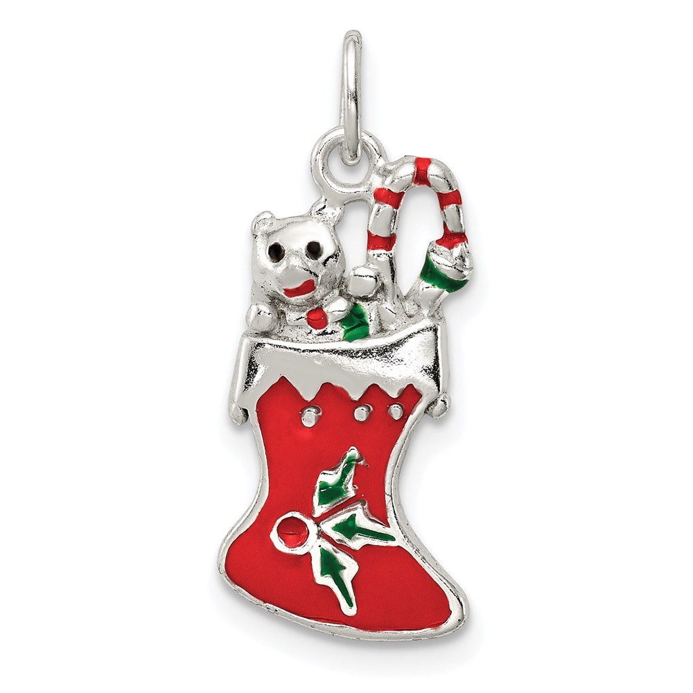 Polished;Enamel;Sterling silver