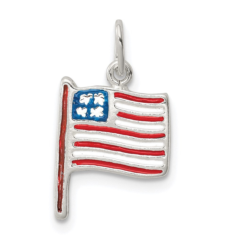 Polished;Flat back;Enamel;Polished back;Sterling silver