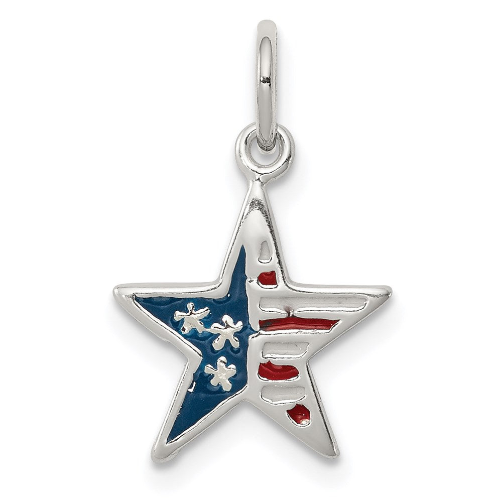 Polished;Flat back;Enamel;Polished back;Sterling silver