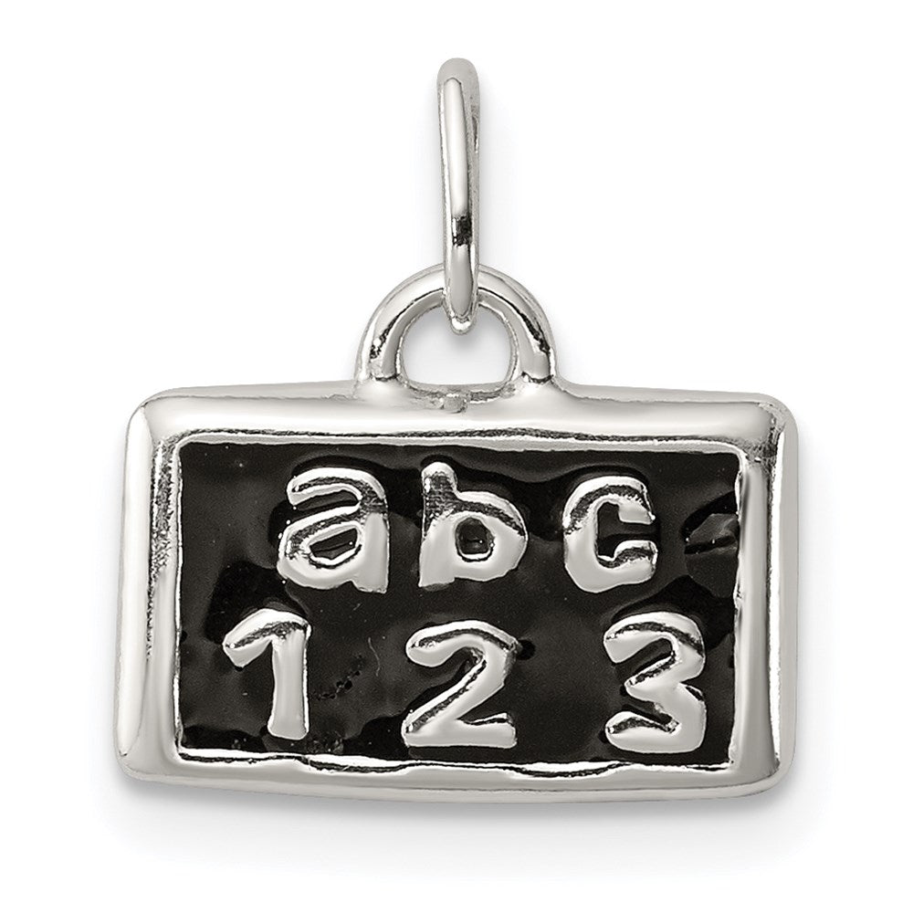 Polished;Flat back;Enamel;Sterling silver