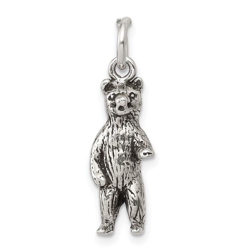 Polished;3-D;Sterling silver;Antiqued