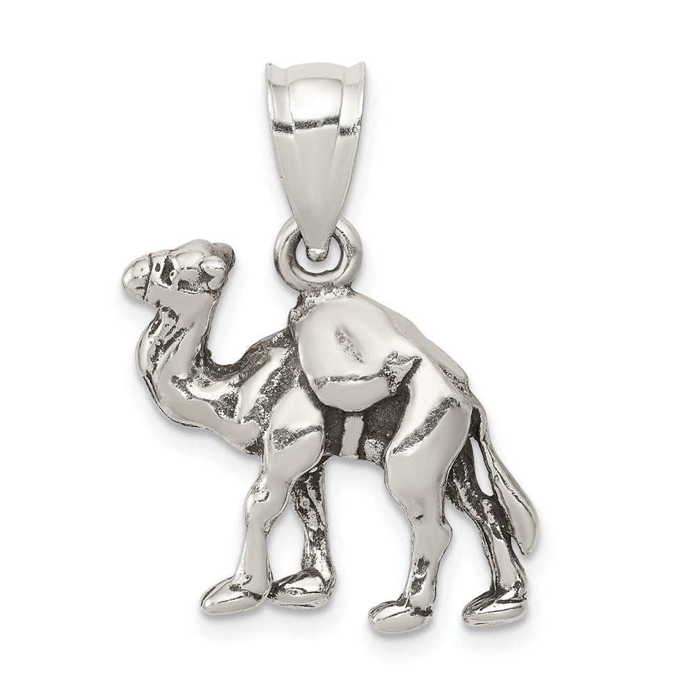Solid;Polished;3-D;Sterling silver;Antiqued