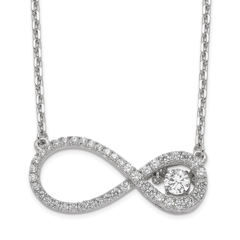 Polished;Lobster;Sterling silver;CZ;2in extension;Swarovski Gems