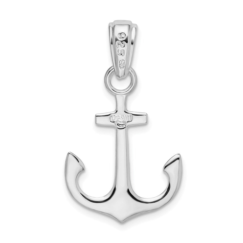 De-Ani Sterling Silver Rhodium-Plated Polished 3D Anchor Pendant