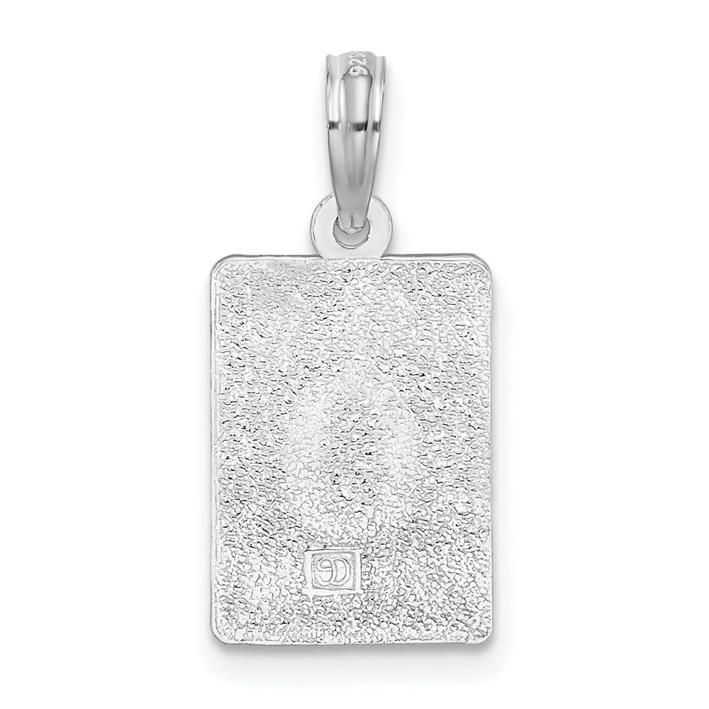De-Ani Sterling Silver Rhodium-Plated Polished 0 Mile Marker Key West Pendant