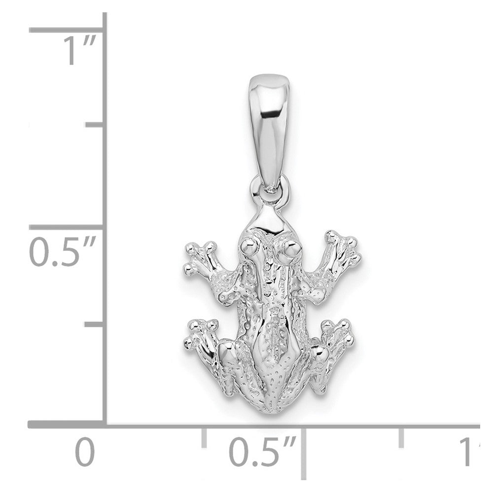 De-Ani Sterling Silver Rhodium-Plated Polished Frog Pendant