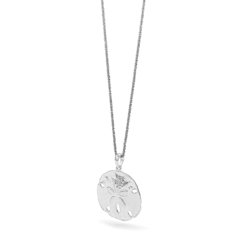 De-Ani Sterling Silver Rhodium-Plated Polished Sand Dollar Pendant