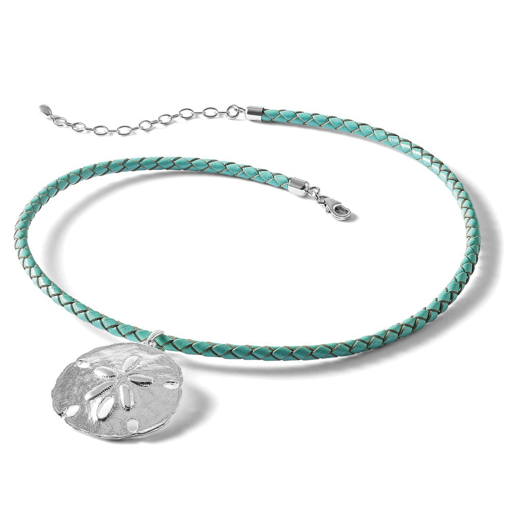 De-Ani Sterling Silver Rhodium-Plated Polished Sand Dollar Pendant