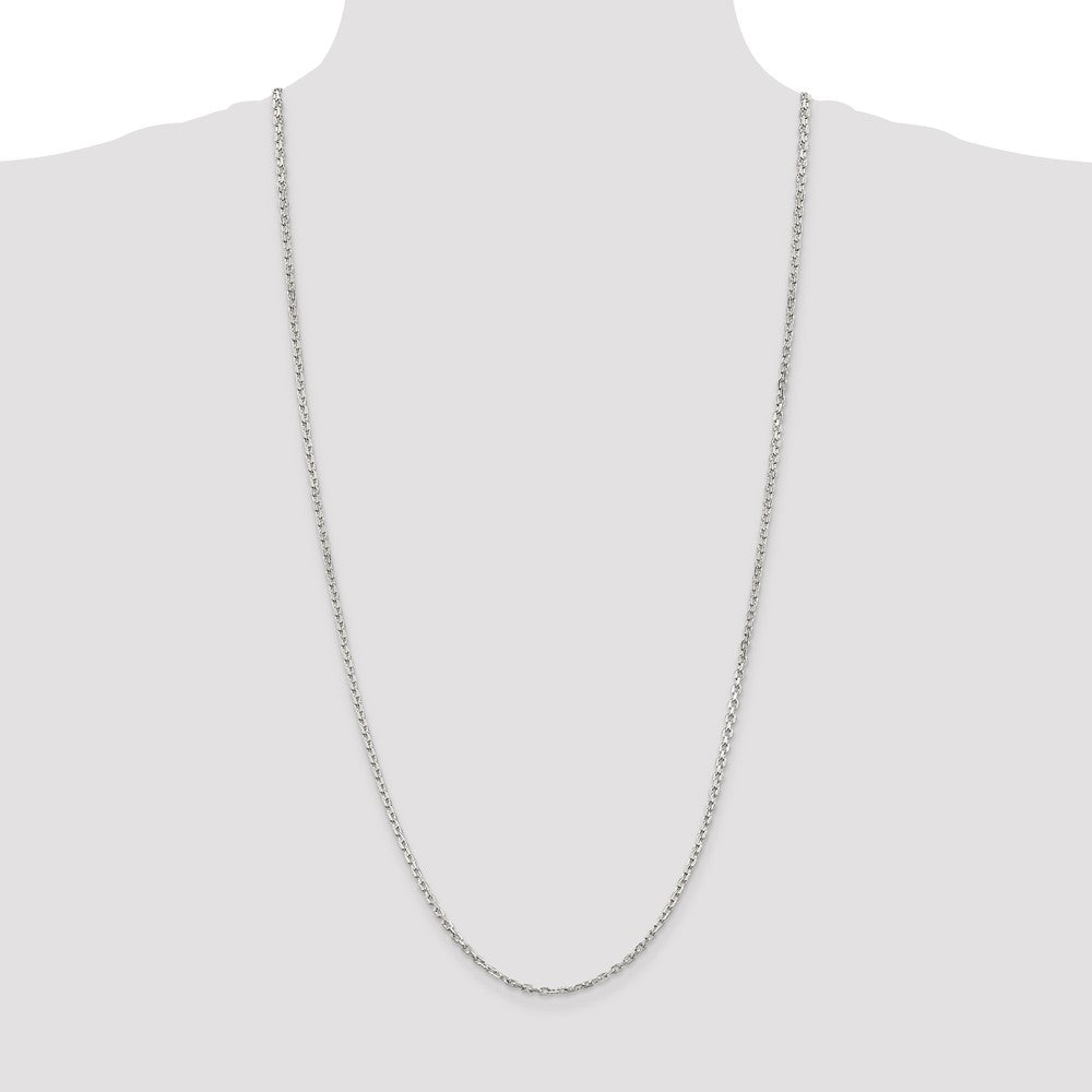 Sterling Silver 2.75mm Beveled Oval Cable Chain