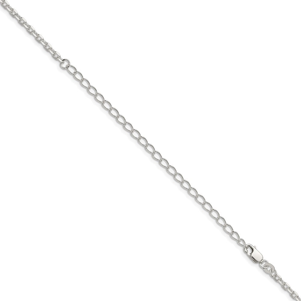 Sterling Silver 2.75mm Beveled Oval Cable Chain w/4in ext.