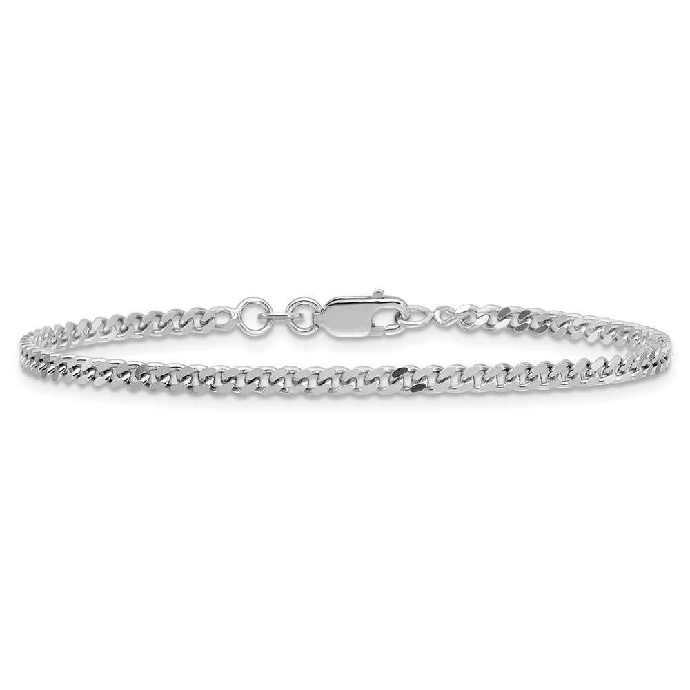 Sterling Silver Rhodium-plated 3mm Curb Chain