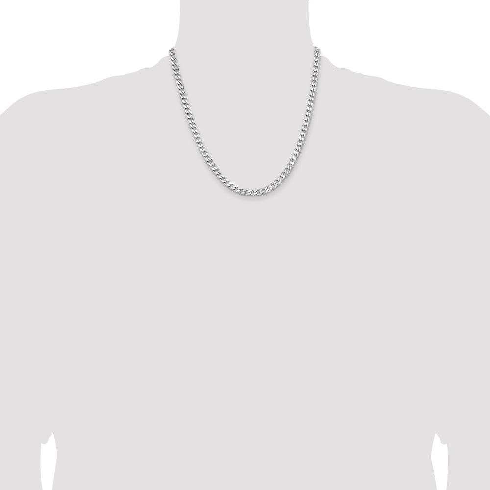 Sterling Silver Rhodium-plated 5.7mm Curb Chain