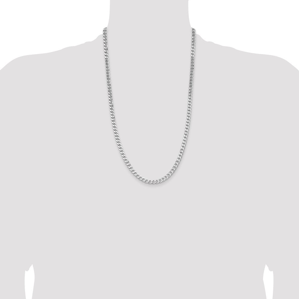 Sterling Silver Rhodium-plated 5.7mm Curb Chain