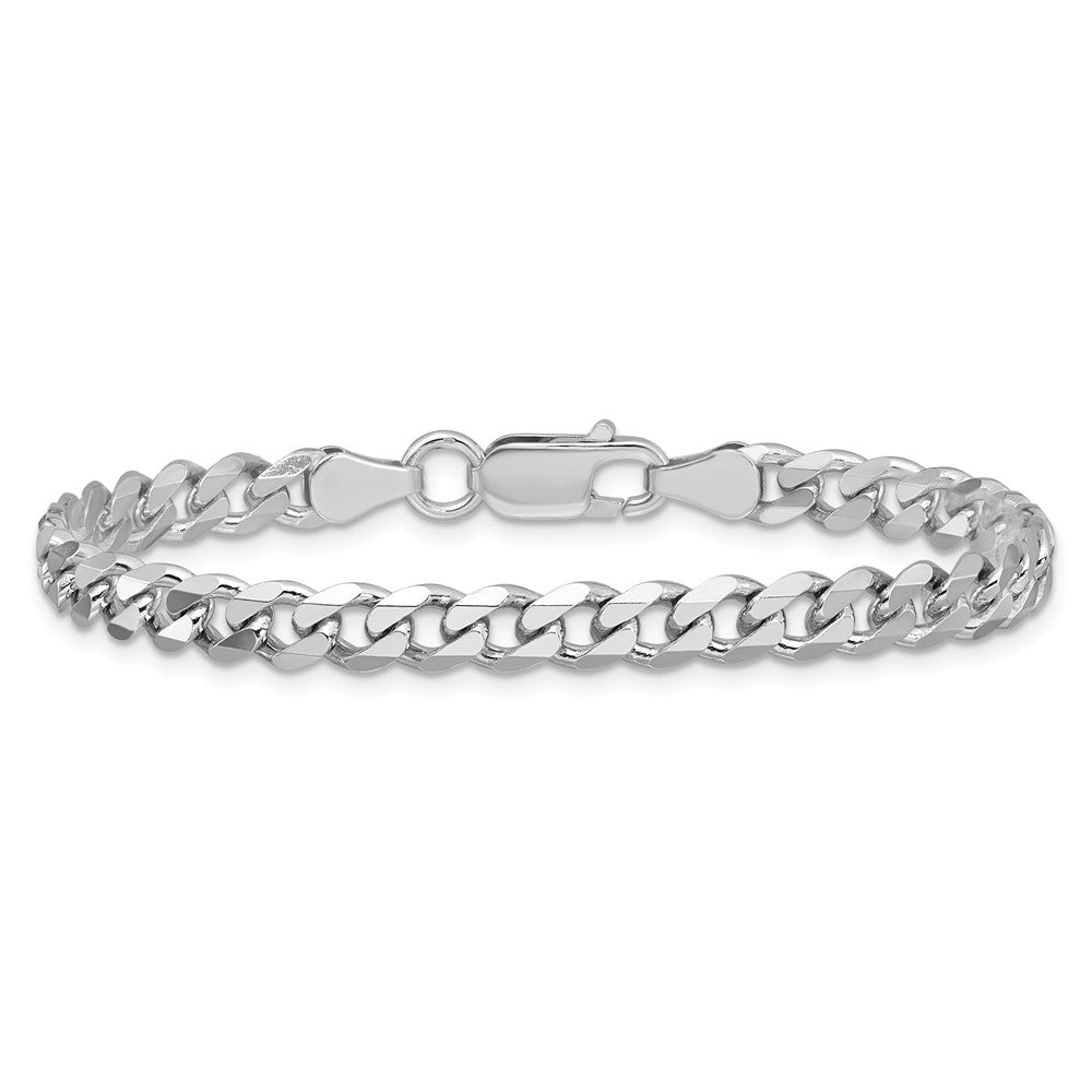 Sterling Silver Rhodium-plated 5.7mm Curb Chain