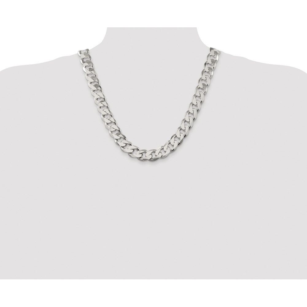 Sterling Silver Rhodium-plated 14.5mm Curb Chain