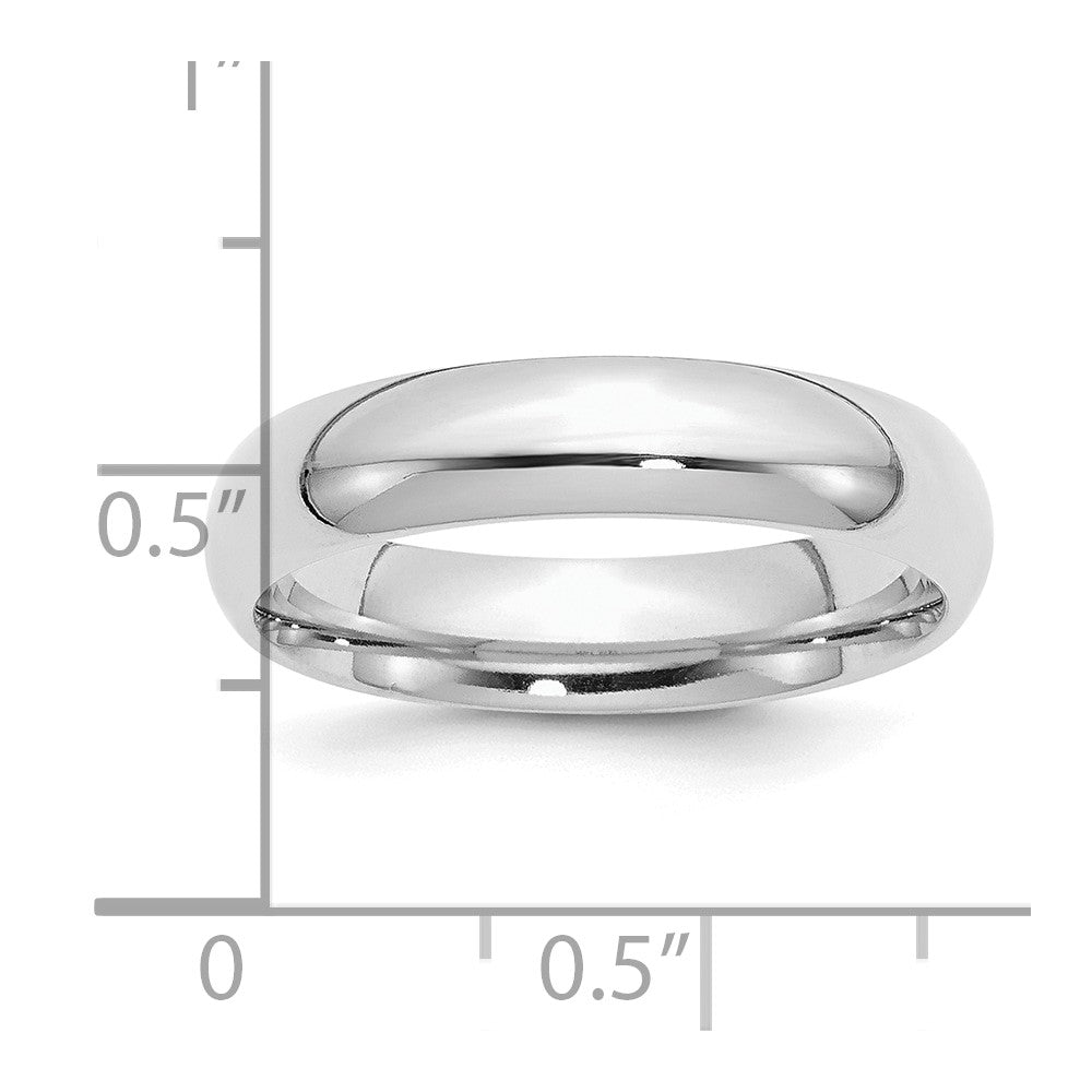 Sterling Silver Rhodium-plated 5mm Comfort Fit Size 5 Band