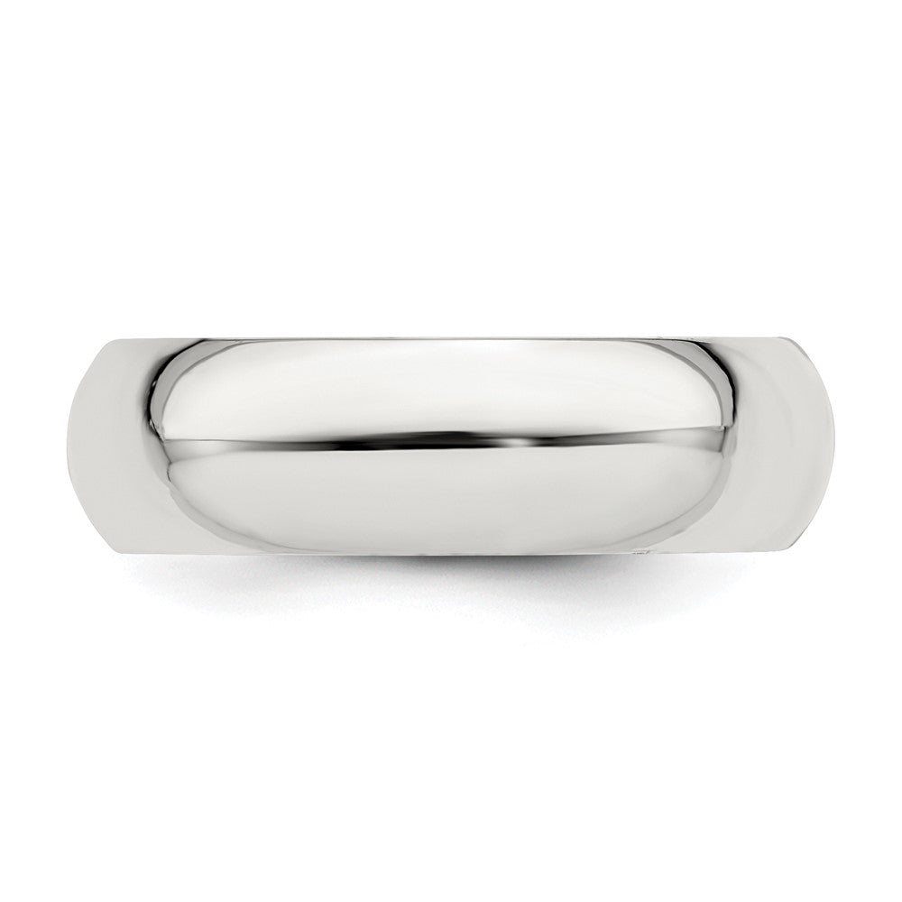 Sterling Silver Rhodium-plated 6mm Comfort Fit Size 10 Band