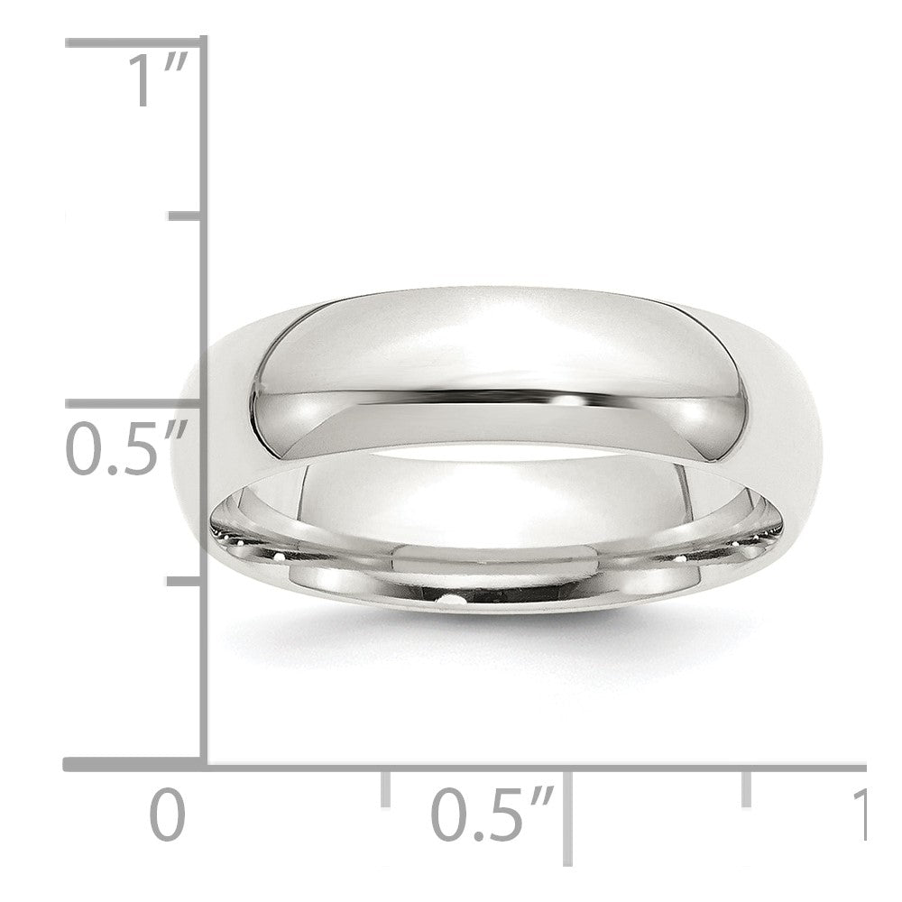 Sterling Silver 6mm Comfort Fit Size 7 Band