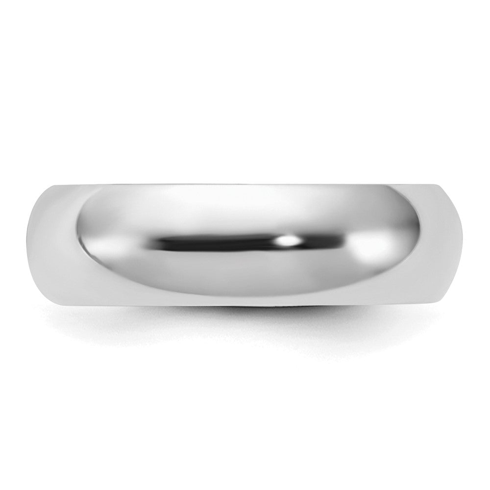 Sterling Silver Rhodium-plated 6mm Comfort Fit Size 10.5 Band