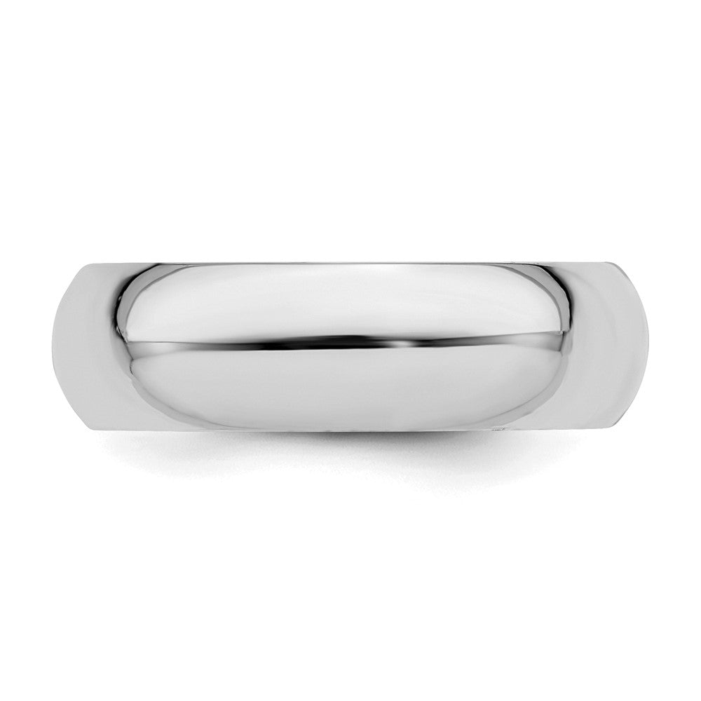 Sterling Silver Rhodium-plated 6mm Comfort Fit Size 11.5 Band