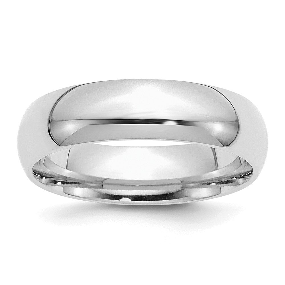 Sterling Silver Rhodium-plated 6mm Comfort Fit Size 8.5 Band