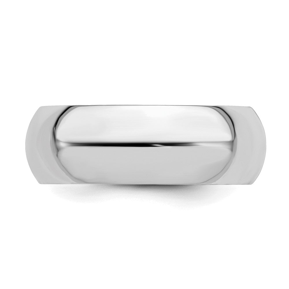 Sterling Silver Rhodium-plated 7mm Comfort Fit Size 10 Band