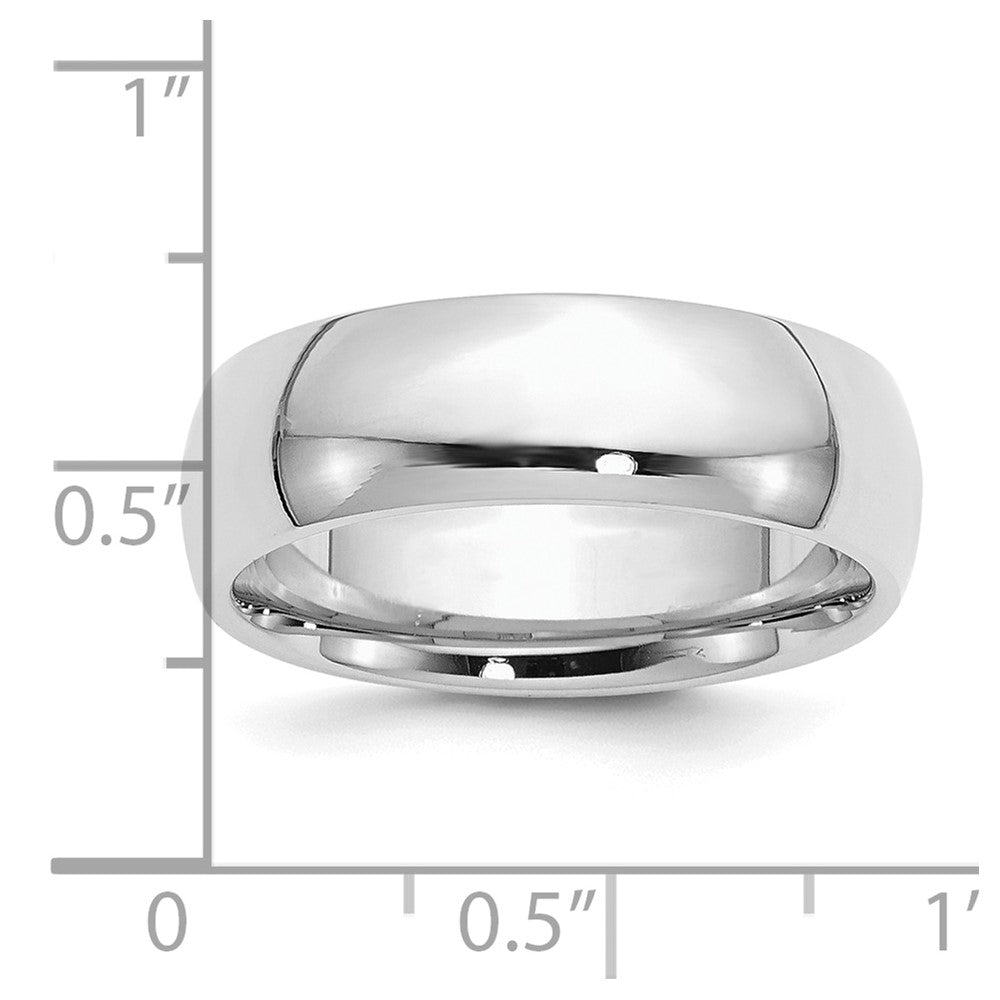 Sterling Silver Rhodium-plated 7mm Comfort Fit Size 6 Band