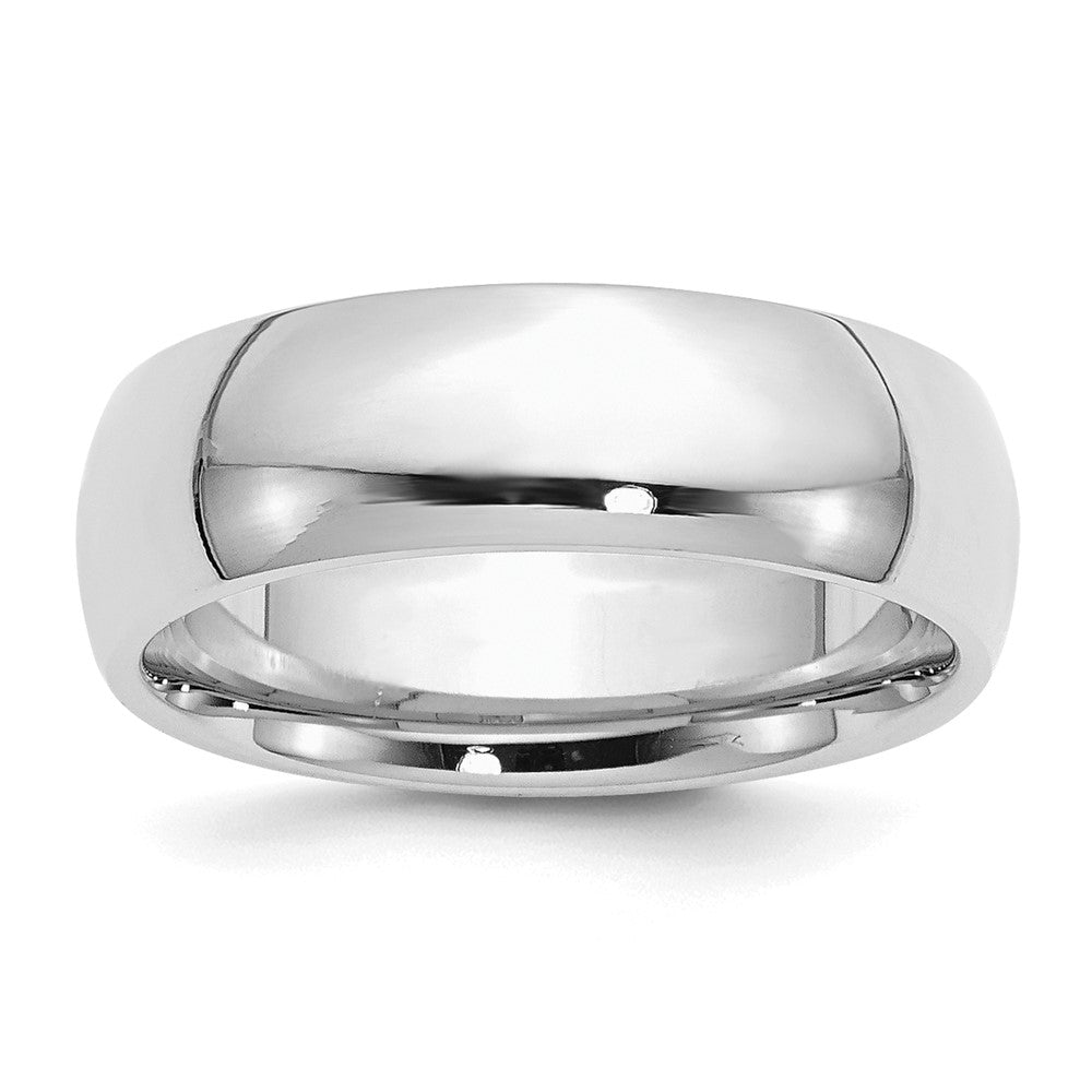 Sterling Silver Rhodium-plated 7mm Comfort Fit Size 12 Band