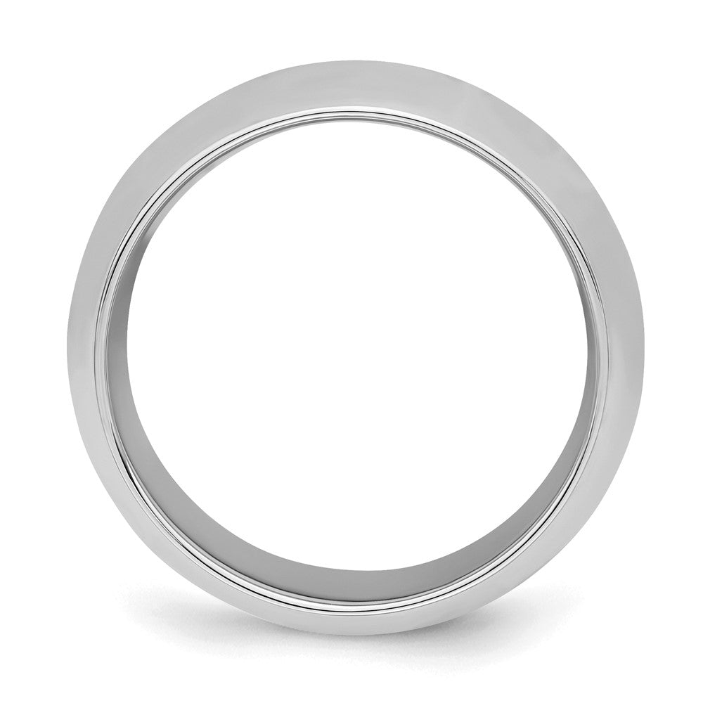 Sterling Silver Rhodium-plated 8mm Comfort Fit Size 10 Band