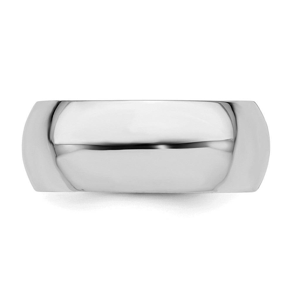 Sterling Silver Rhodium-plated 8mm Comfort Fit Size 8.5 Band