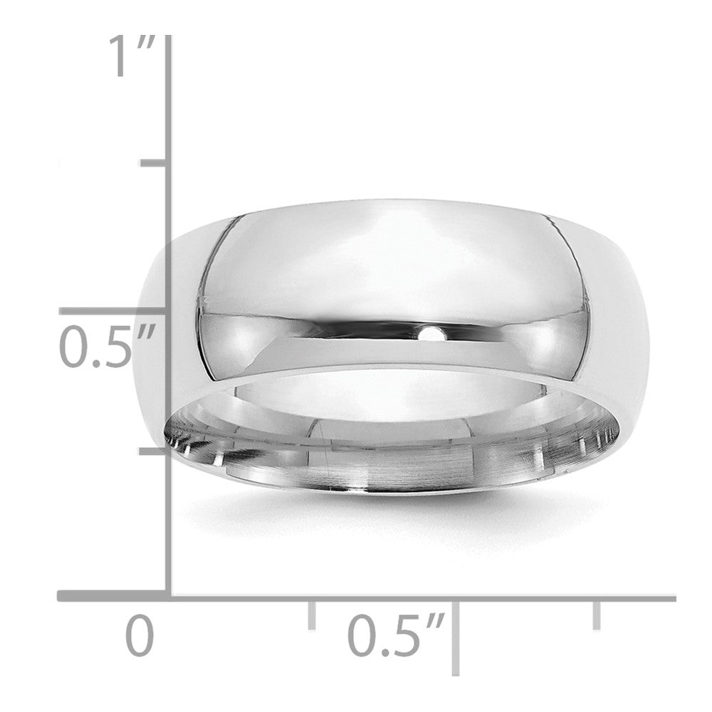 Sterling Silver Rhodium-plated 8mm Comfort Fit Size 13.5 Band