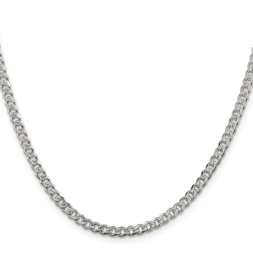 Sterling Silver 3.8mm Pav Curb Chain