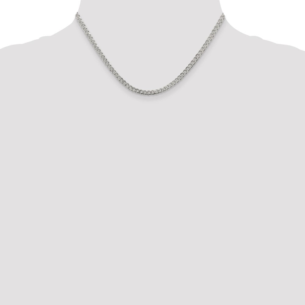 Sterling Silver 3.8mm Pav Curb Chain