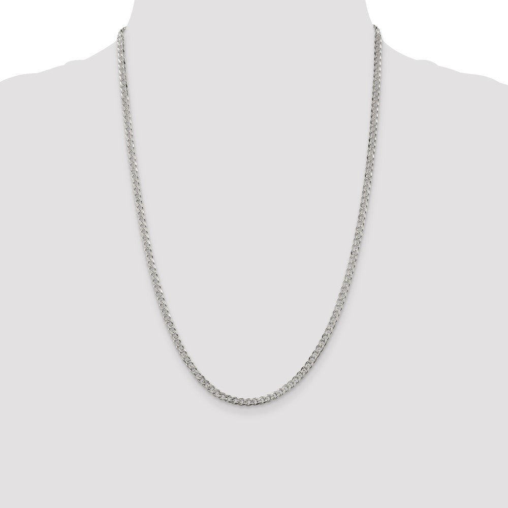 Sterling Silver 3.8mm Pav Curb Chain