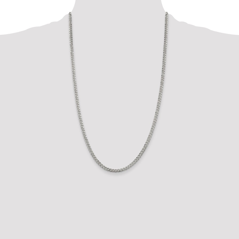 Sterling Silver 3.8mm Pav Curb Chain