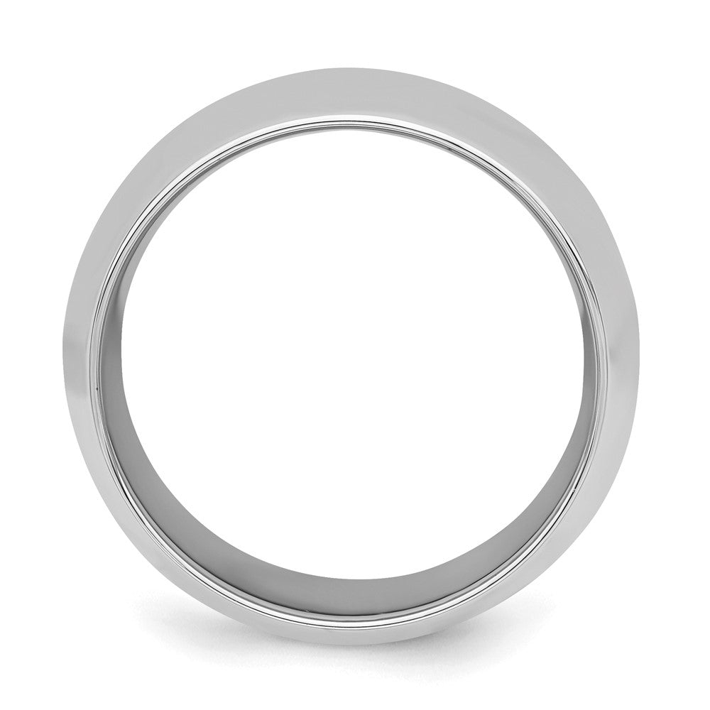 Sterling Silver Rhodium-plated 10mm Comfort Fit Size 8 Band