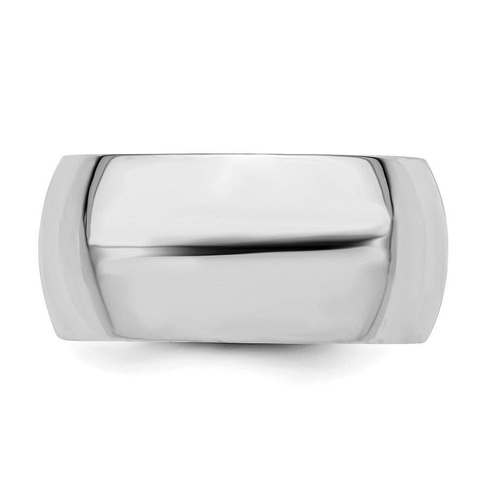 Sterling Silver Rhodium-plated 10mm Comfort Fit Size 9 Band
