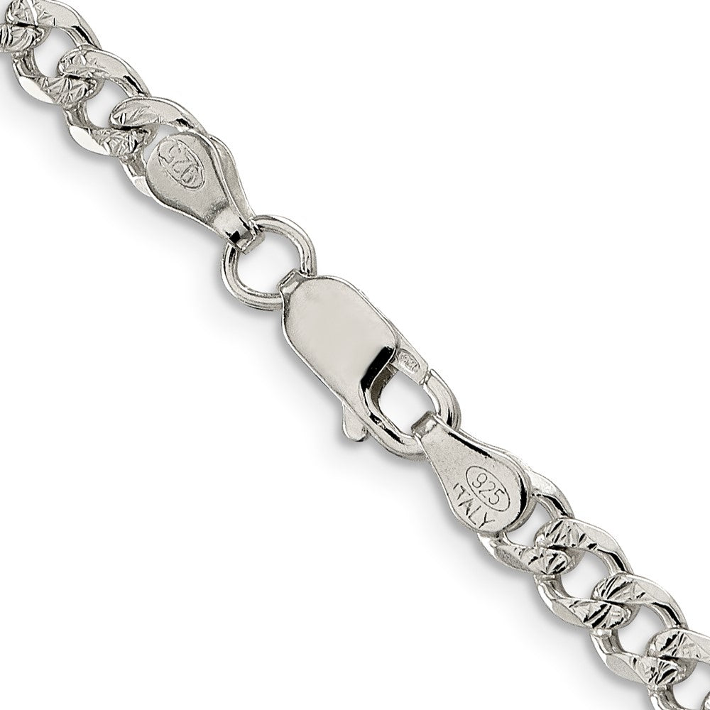 Sterling Silver 4.5mm Pav Curb Chain