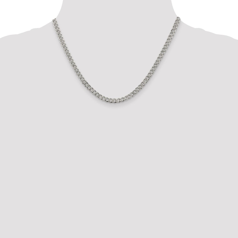 Sterling Silver 4.5mm Pav Curb Chain