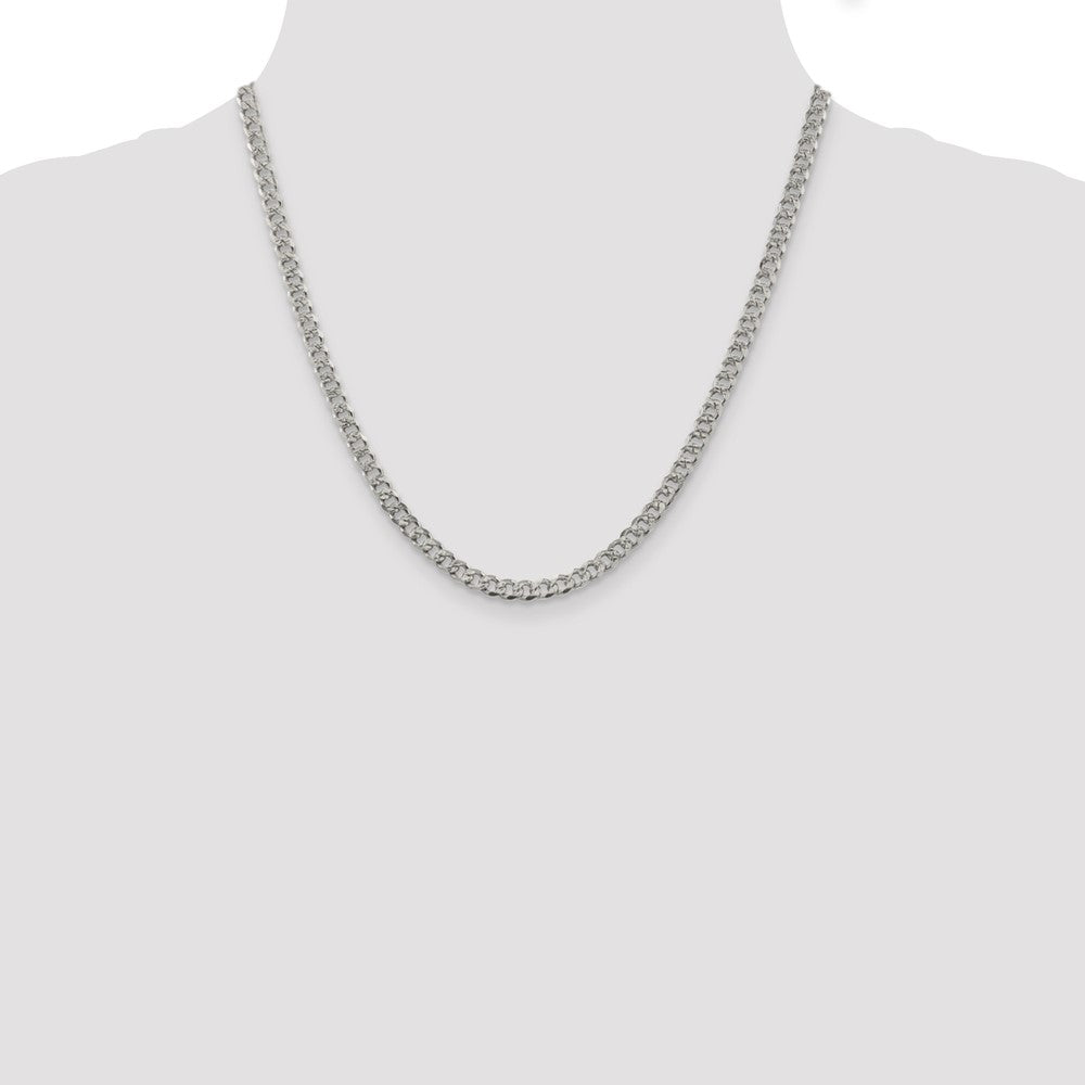 Sterling Silver 4.5mm Pav Curb Chain