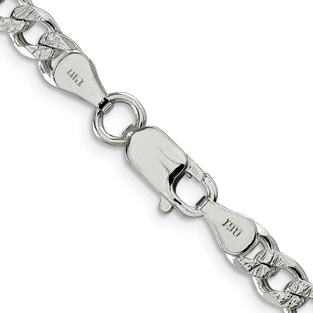 Sterling Silver 5.5mm Pav Curb Chain