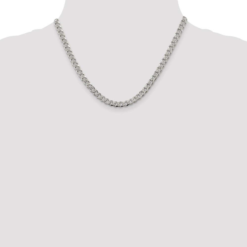 Sterling Silver 5.5mm Pav Curb Chain