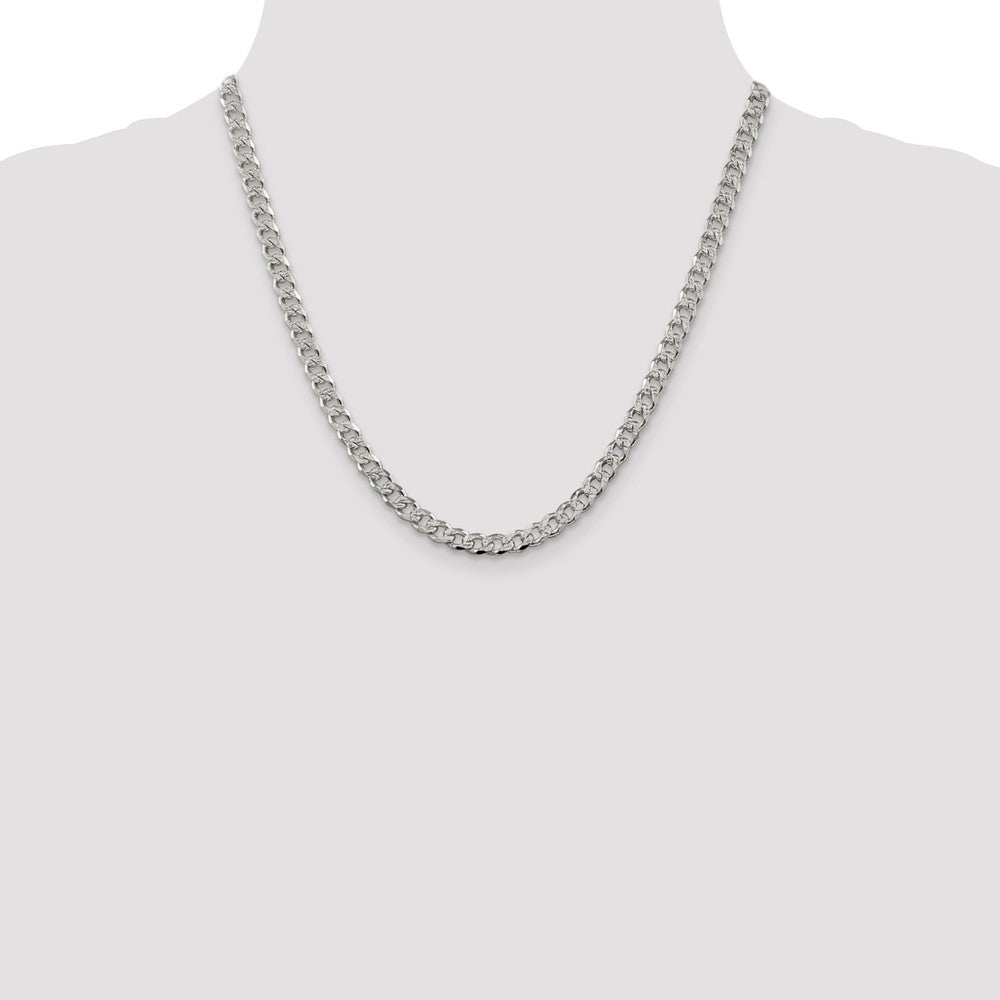 Sterling Silver 5.5mm Pav Curb Chain