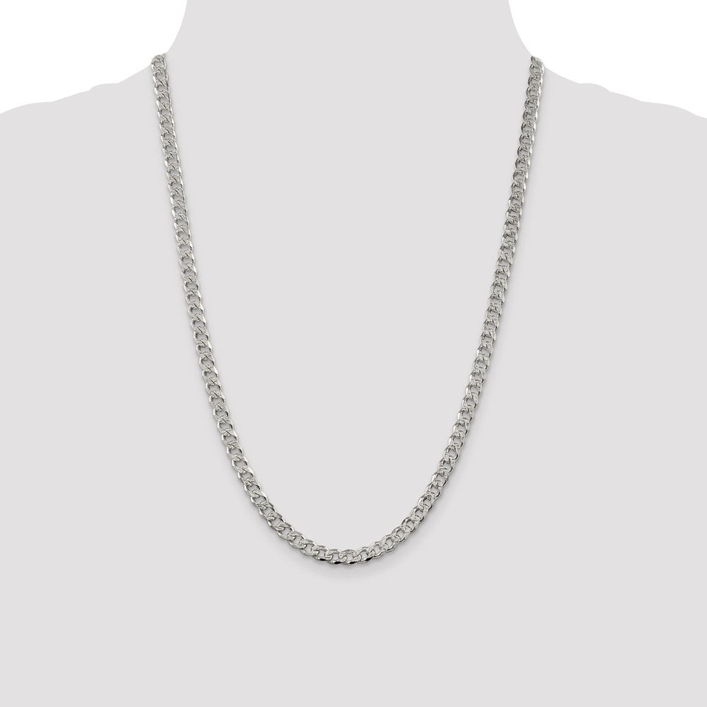 Sterling Silver 5.5mm Pav Curb Chain