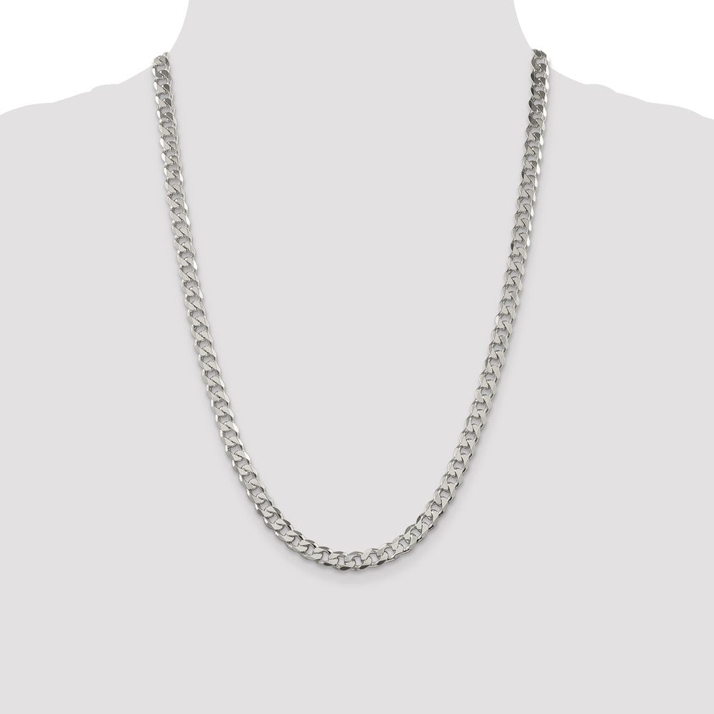 Sterling Silver 7mm Pav Curb Chain